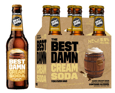 Hitting shelves nationwide starting March 6th, BEST DAMN Cream Soda is aged on real vanilla beans during the brewing process for a touch of sweetness.