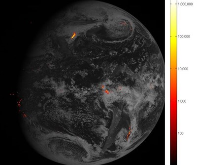 The Geostationary Lightning Mapper, built by Lockheed Martin, now tracks lightning strikes across North and South America, giving new insight into storm development and delivering faster severe weather alerts. (Image courtesy of NOAA)