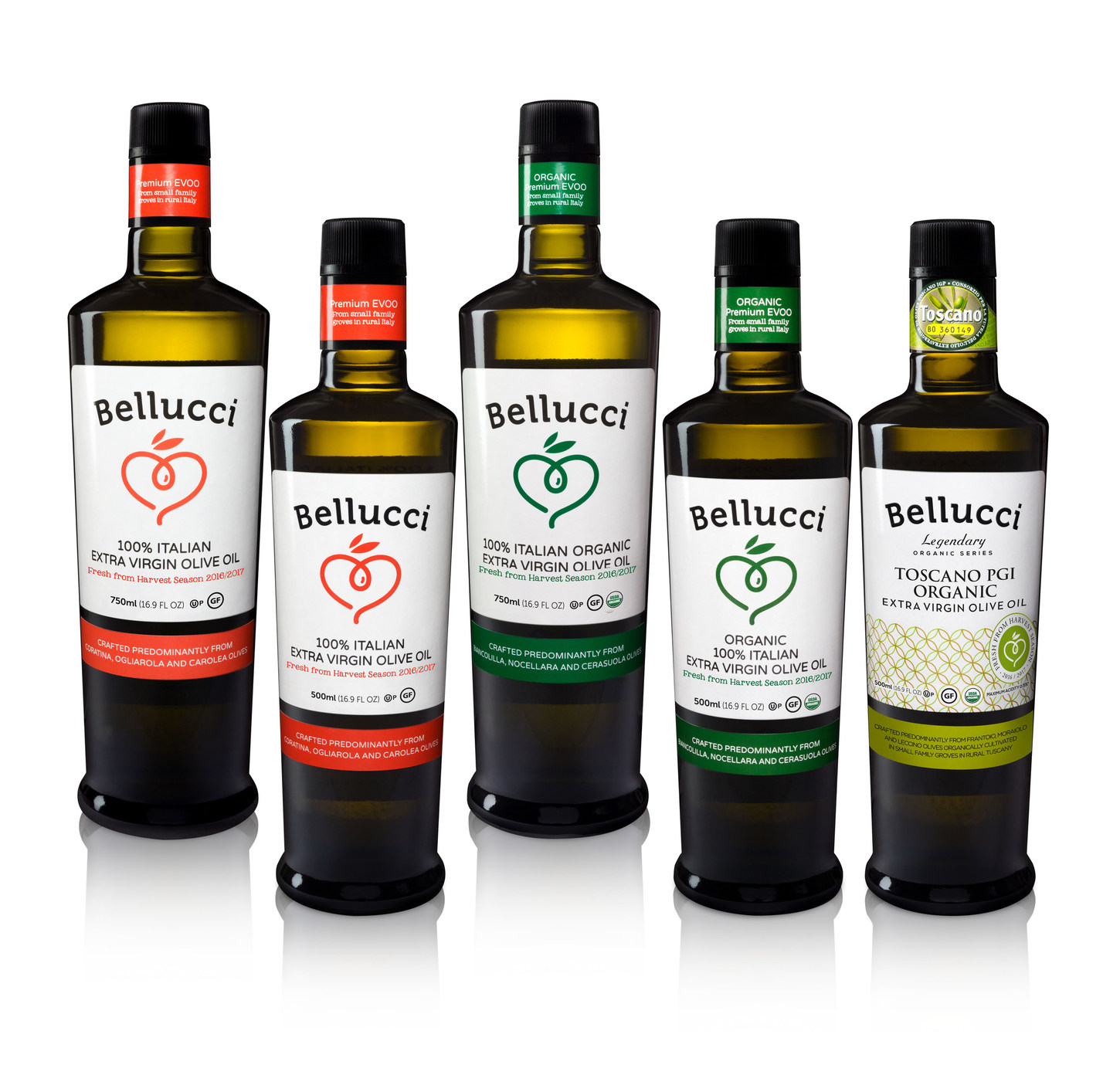 Bellucci's 2017 Extra Virgin Olive Oil Lineup