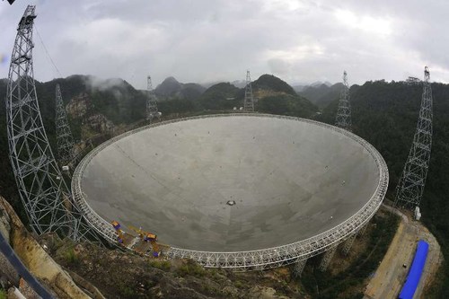 FAST, the world's largest radio telescope, is in trial operation after 3 years of construction, attracting huge public attention. Photographer: Li Guiyun