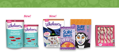 The Wholesome! brand's latest focus is launching delicious candy made with clean ingredients. Organic DelishFish is the brand's first candy. Made without synthetic colors, flavors or corn syrup, it's also gluten-free, vegan and kosher. Wholesome! also has seasonal candy: Organic Ghost and Skull Lollipops for Halloween and Organic Candy Canes for Christmas. Sister brand Surf Sweets, known for delicious, allergy-friendly candy, has a new Trick or Treat candy pack and Spooky Spiders for Halloween