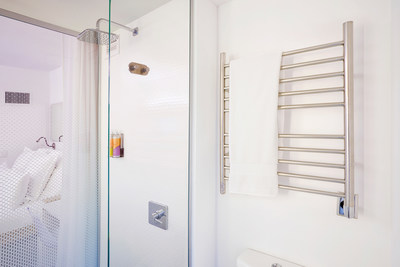 Amba Product's Radiant Heated Towel Rack in YOTEL located in New York.