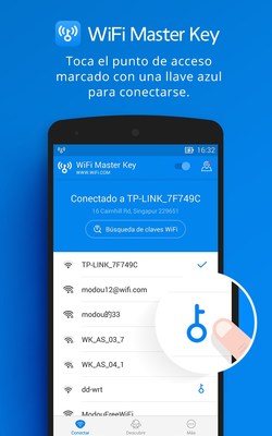 WiFi Master Key - para conectarse al WiFi pulse la tecla azul