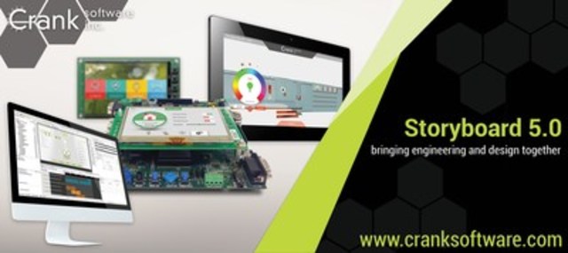 Design, develop, test, and refine beautiful, high-performance user interfaces for embedded products with Storyboard Suite 5.0 (CNW Group/Crank Software Inc)