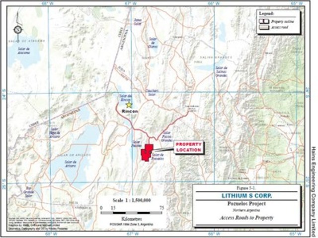 Location of the Pozuelos Property (CNW Group/LSC Lithium Corporation)