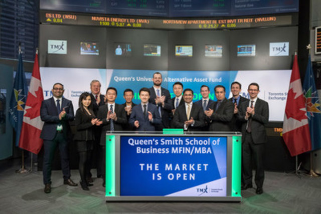 Peter Copestake, Board of Directors, Canadian Derivatives Clearing Corporation, Montreal Exchange and Chair, Queen's University Alternative Assets Fund (QUAAF) along with members of QUAAF will open the market. QUAAF is a student directed hedge fund managing a portion of Queen's University's endowment funds. The investment mandate is to generate returns that are uncorrelated with the Canadian equities market through investments in Canadian domiciled alternative strategy mandates. (CNW Group/TMX Group Limited)