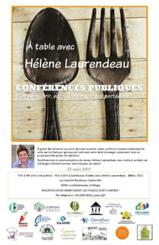 Avis aux médias - Journée nationale des cuisines collectives - À table avec Hélène Laurendeau