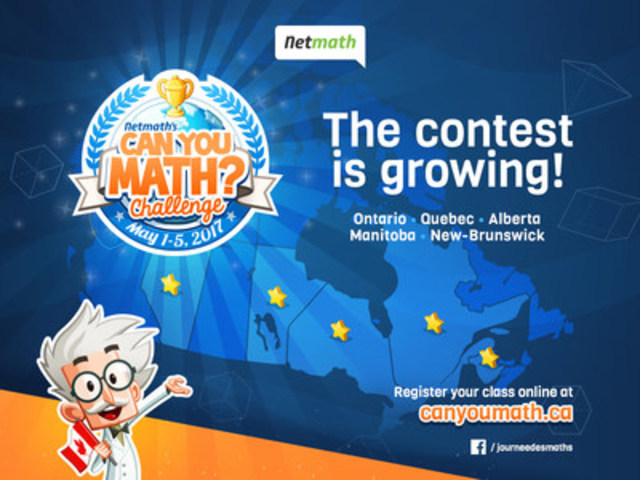 Nethmath's Can You Math Challenge is now available for English speaking students across Canada (CNW Group/Scolab Inc.)