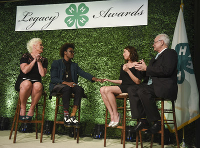 From left, chef, author and TV personality Anne Burrell; chef and multimedia host Lazarus Lynch; actress and producer Aubrey Plaza, and Dr. Faustino Bernadett, president of IPA Healthcare, discuss the life-changing impact of 4-H during the 8th annual National 4-H Council Legacy Awards on Tuesday, March 21, 2017, in Washington. (Kevin Wolf/AP Images for National 4-H Council)