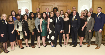 Front row center, Grammy Award winning singer and songwriter and National 4-H Spokesperson Jennifer Nettles; Javier Palomarez, President & CEO of the United States Hispanic Chamber of Commerce; and actress and producer Aubrey Plaza join with fellow 4-H alumni at the 8th annual National 4-H Council Legacy Awards on Tuesday, March 21, 2017, in Washington. (Kevin Wolf/AP Images for National 4-H Council)