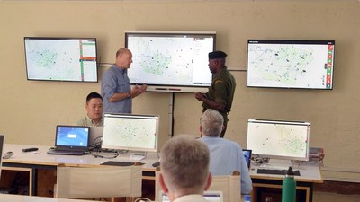 Ranger orientation at the new Joint Operations Center at Lewa Conservancy, using Domain Awareness System to manage the entire landscape.