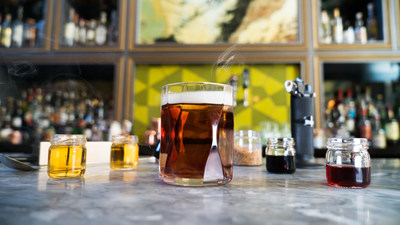 Head bartender Eric Trousdale of Arbella uses a Bernzomatic ST2200 torch to smoke his Chicago Fire Extinguisher cocktail to perfection. Try this smoked cocktail at home in honor of National Cocktail Day on March 24.