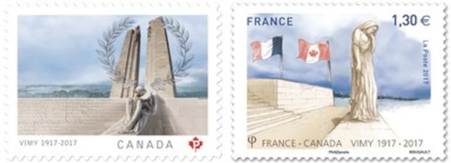 New stamps to be issued with France mark 100th anniversary of Canadian sacrifice and victory in the Battle of Vimy Ridge