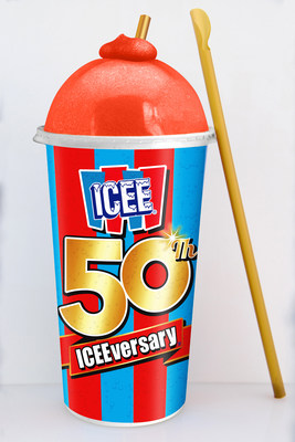 Anniversary ICEE Cup and Gold Spoon Straw