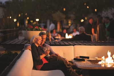 With great spring weather in Arizona, guests enjoy cocktails al fresco at The Plaza Bar at the Fairmont Scottsdale Princess.