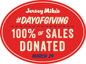 On Wednesday, March 29: Jersey Mike's Donates 100 Percent Of Sales To Local Charities