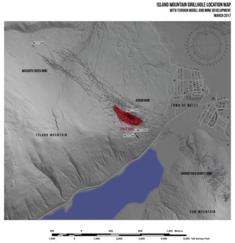 BGM intersects 24.70 g/t Au over 6.60 metres at depth on Island Mountain