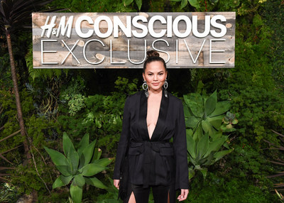 Chrissy Teigen attends the H&M Conscious Exclusive dinner in L.A