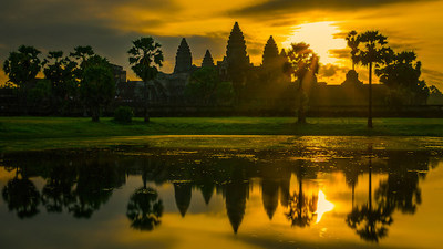 Sunrise at Angkor Wat is a breathtaking experience.