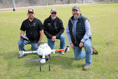 From left to right: Martin Instrument technical sales engineer, William Wilburn; Microdrones Training & Customer Support Specialist, Claude Pelletier; Martin Instrument vice president, Mike Minick.