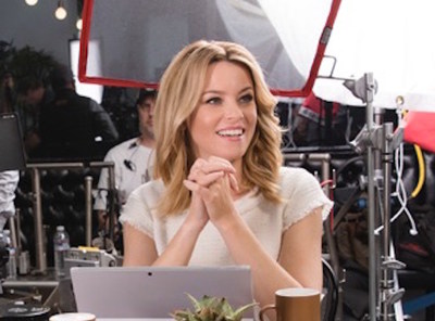 Elizabeth Banks bringing humor to the set of the realtor.com ad campaign.