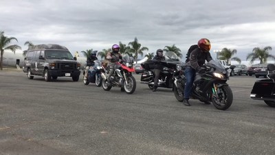 Veterans get together to ride motorcycles