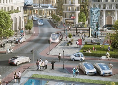 Future mobility: Within a specified area of town, users will be able to use their smartphone to order a car sharing car or robot taxi. The vehicle will then make its way autonomously to the user and the onward journey can commence.