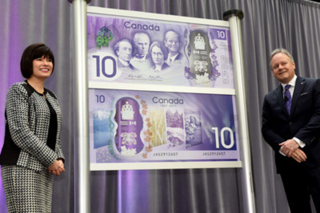 Bank of Canada unveils commemorative bank note to celebrate Canada's 150th anniversary of Confederation