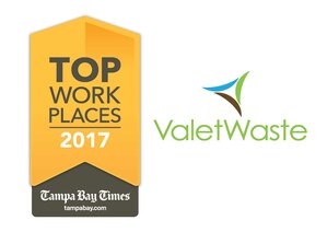 Valet Waste Named a 2017 Top Workplace by the Tampa Bay Times
