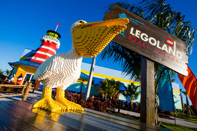 Filled with creative LEGO theming inside and out, LEGOLAND Beach Retreat is a village-style vacation resort featuring brightly colored bungalows in 13 horseshoe-shaped 