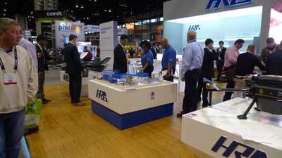 HRG showcasing its Lithium Battery Smart Factory model to visitors