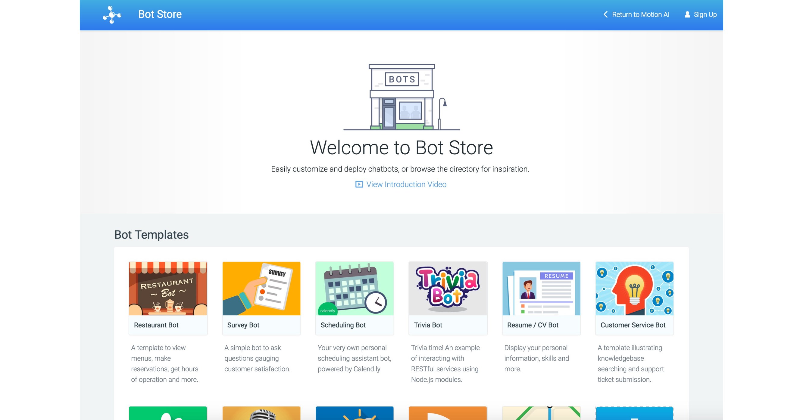 Motion AI Launches Bot Store World's First Chatbot Store & Marketplace