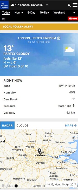 The Weather Company and a Leading Multimedia Publisher Trinity Mirror are Bringing the Best Weather Data to the United Kingdom