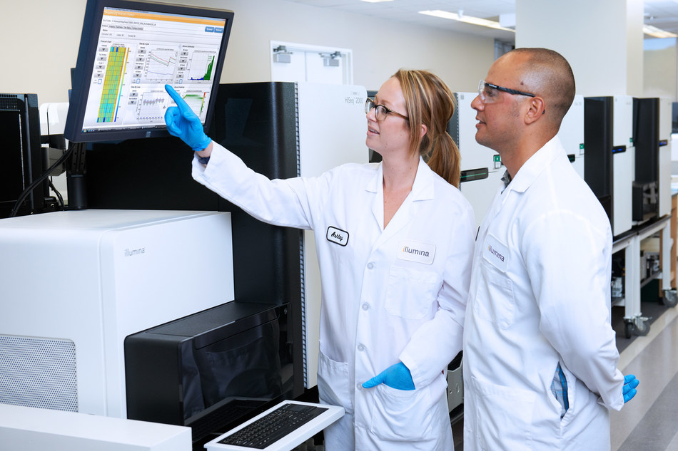 Illumina researchers reviewing data on a HiSeq Sequencing Instrument Illumina researchers reviewing data on a HiSeq Sequencing Instrument