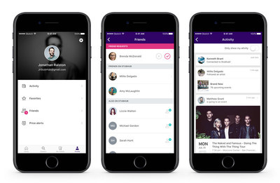 StubHub's new social suite lets you connect with Facebook friends.
