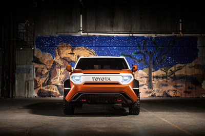 Bright LED headlamps and reflective tie-down hooks at the nose ensure high visibility. An iconic TOYOTA badge designates the center of the front’s distinct X-Theme.
