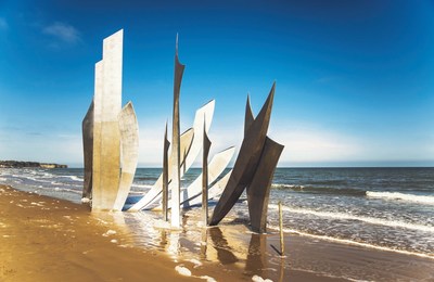 Sculpture on Omaha Beach.