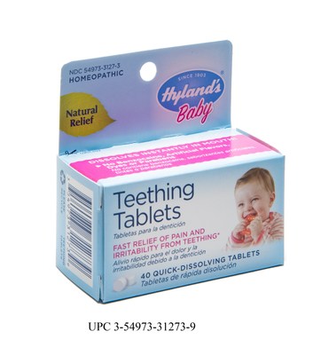 Hyland's Baby Teething Tablets UPC 3-54973-31273-9