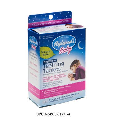 Hyland's Baby Nighttime Teething Tablets UPC 3-54973-31971-4
