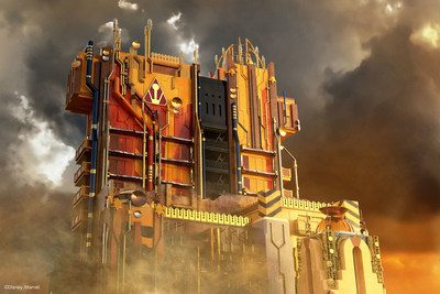 Debuting May 27, 2017, Guardians of the Galaxy–Mission: BREAKOUT! will take guests at Disney California Adventure Park through the fortress of The Collector, who is keeping his newest acquisitions, the Guardians of the Galaxy, as prisoners. Guests will board a gantry lift which launches them into a daring adventure as they join Rocket in an attempt to set free his fellow Guardians. (Artist Concept/Disneyland Resort)