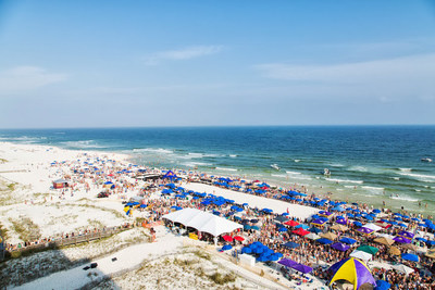 Flora-Bama's 33rd Annual Interstate Mullet Toss & Gulf Coasts' Greatest Beach Party is April 28-30th, 2017 at the world famous Flora-Bama. Thousands of patrons flock to the beautiful white sandy beach that straddles the Alabama/Florida state line between Orange Beach, AL and Perdido Key, FL to toss dead fish (mullet) for charity on the beach behind the iconic Honky Tonk from Florida towards the Alabama state line. Check it out at florabama.com and Facebook.com/florabama.