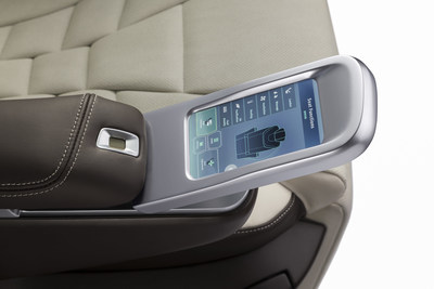 Adient's Integrated Luxury seat features a comfortable and convenient touch screen control. (PRNewsfoto/Adient plc)