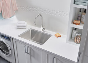 BLANCO gives the laundry room a stylish makeover and carefree functionality with the dual mount QUATRUS™ R15 Laundry Sink
