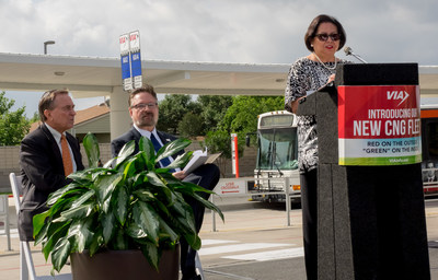 (l. to r.) CPS Energy Board Chair Ed Kelley, VIA President/CEO Jeffrey C. Arndt, and VIA Board of Trustees Chair Hope Andrade.