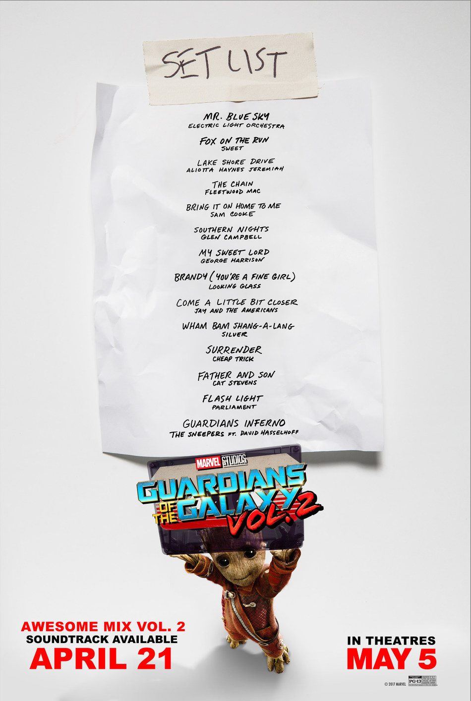 Guardians of the Galaxy Vol. 2: Awesome Mix Vol. 2 Track List