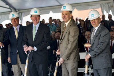 Scott Morrison, Senior Vice President, CFO, Ball Corporation, John Hayes, Chairman, President, CEO, Ball Corporation, John Hickenlooper, Governor of CO, Rob Freedman, Vice President & General Manager, Tactical Solutions, Ball Aerospace. Photo Credit: ICOSA MEDIA