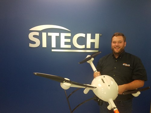 SITECH South’s UAS/ Advanced Technology Specialist Matt Rosenbalm holds a Microdrones mdMapper1000DG.