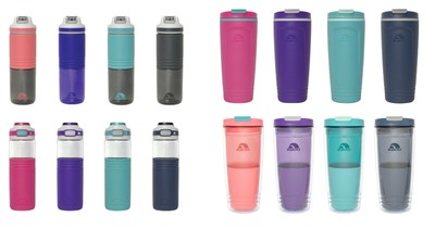 The Igloo Products Corp. Personal Hydration line includes BPA free water bottles that keep you hydrated all day long. Top Left - Swift™ Water Bottle, Bottom Left - Tahoe™ Water Bottle, Top Right - Havasu™ Insulated Tumbler, Bottom Right - Havasu™ Double Wall Tumbler.