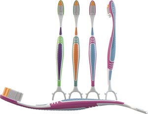 New Innovative 2-in-1 Flossy Brush Leaves Teeth Feeling Clean and Healthy