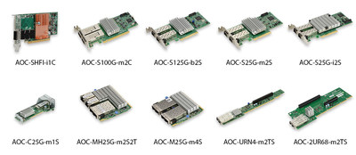 Supermicro offers a wide range of 25GbE and 100GbE interface cards